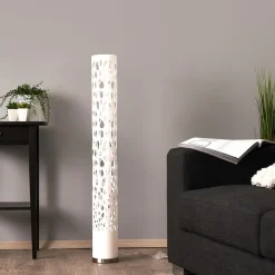 Lindby gulvlampe Alisea, 104 cm, hvit, RGBW, fjernkontroll| Led-Innendørs