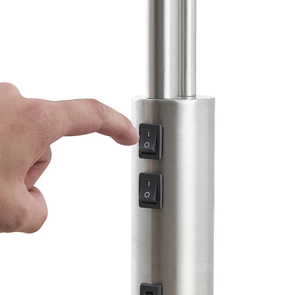 Lindby Gulvlampe Aovan, nikkelfarget, hyller, USB-port| Gulvlamper