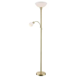 Lindby gulvlampe Elaina, leselampe, messingfarget, 183cm E27 Outlet