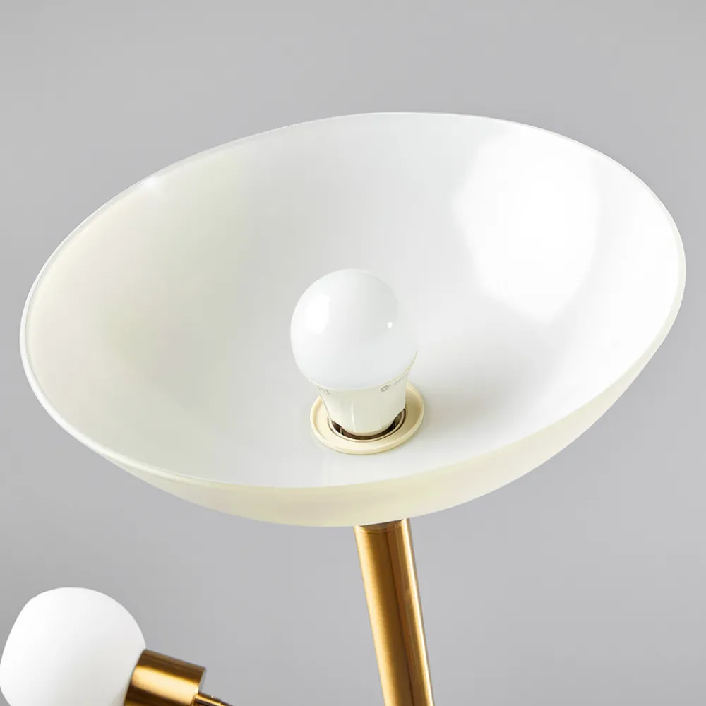 Lindby gulvlampe Elaina, leselampe, messingfarget, 183cm E27 Outlet