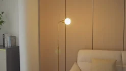 Lindby gulvlampe Elaina, messingfarget, 162 cm, fleksibel, E14| Gulvlamper