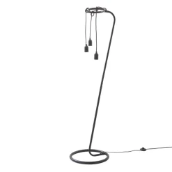 Lindby gulvlampe Elira, svart, metall, 150 cm høy, E27| Gulvlamper