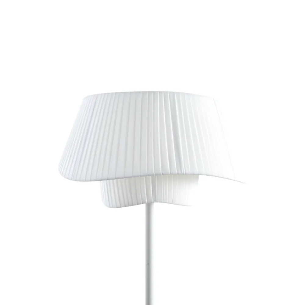 Lindby gulvlampe Eryndor, hvit, tekstil, Ø 47 cm, E27| Gulvlamper