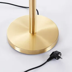 Lindby gulvlampe Ignacia, messingfarget, glass, 180 cm, E27| Gulvlamper