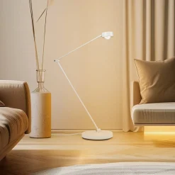 Lindby gulvlampe Jyla, hvit, linse, 3000K, GX53, jern| Gulvlamper