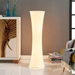 Lindby gulvlampe Liana, høyde 123 cm, hvit, tekstil| Gulvlamper