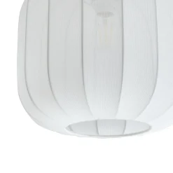 Lindby Helin taklampe, hvit, stoff, Ø 35 cm Discount