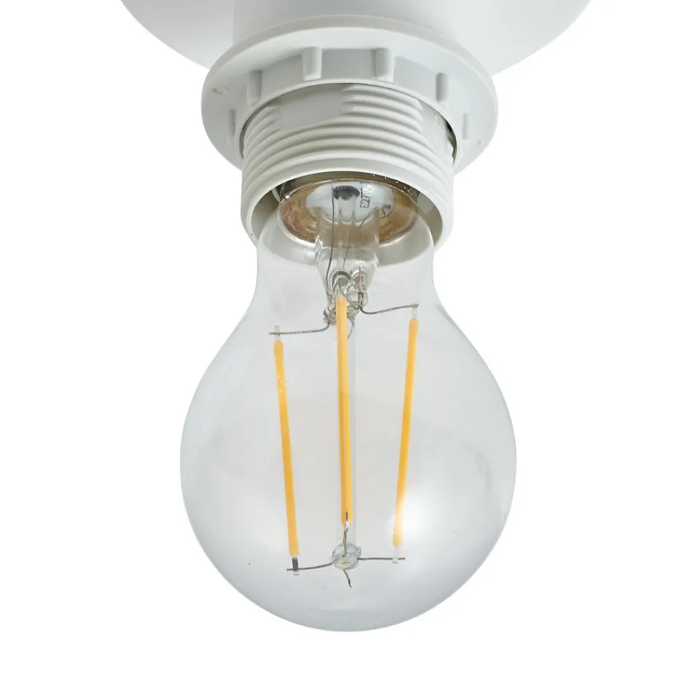 Lindby Helin taklampe, hvit, stoff, Ø 35 cm Discount