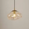 Lindby hengelampe Lelia, ravfarget, glass, Ø 35 cm