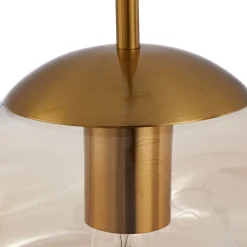 Lindby hengelampe Lelia, ravfarget, glass, Ø 35 cm