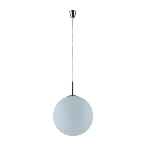 Lindby hengelampe Marike, Ø 40 cm, hvit, glass, kuppel, E27 New