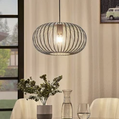 Lindby hengelampe Nahele, brun, metall, Ø 40 cm, E27 New
