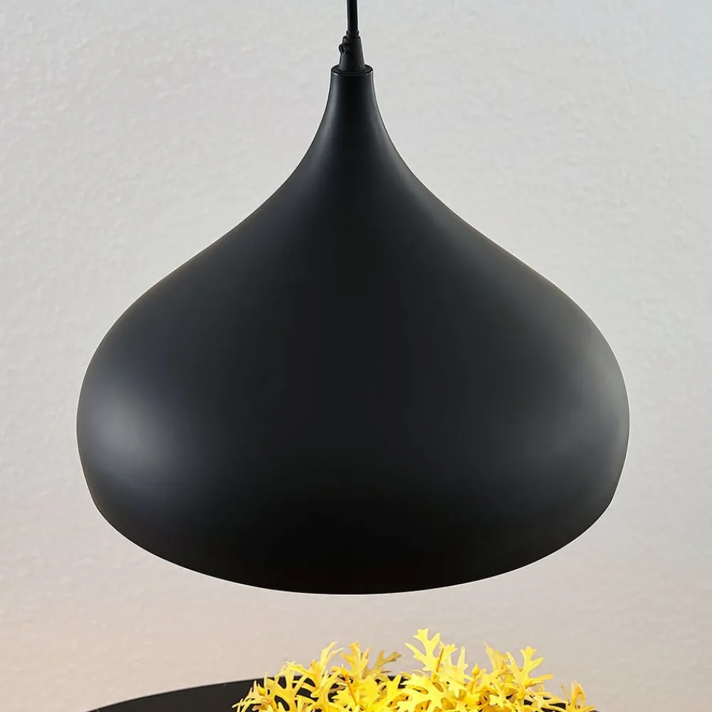 Lindby hengelampe Ritana, svart-gull, metall, Ø 31cm, E27 Online