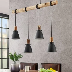 Lindby hengelampe Trebale, E14, Ø 15 cm, 4 lyskilder, tre Clearance