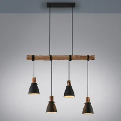 Lindby hengelampe Trebale, E14, Ø 15 cm, 4 lyskilder, tre Clearance