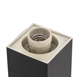 Lindby Honula sokkellampe, 45 cm, mørkegrå, IP44, E27| Sokkellamper Med Sensor|Terrassebelysning