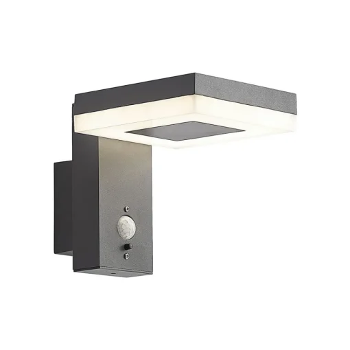 Lindby Laira utendørs LED-solcellevegglampe 15,5cm| Kommersiell Utebelysning|Solcellelamper Med Sensor