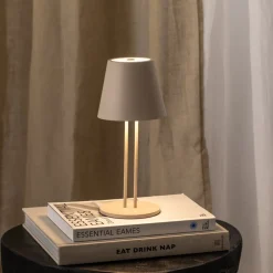 Lindby LED oppladbar bordlampe Janea TWIN, beige, metall Online