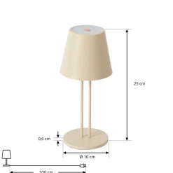 Lindby LED oppladbar bordlampe Janea TWIN, beige, metall Online