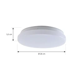 Lindby LED taklampe Kirkola, 3000 K, Ø 26 cm, hvit| Kommersiell Utebelysning|Led-Utendørs