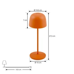 Lindby LED-bordlampe Arietty, oransje, dimbar, IP65 Best