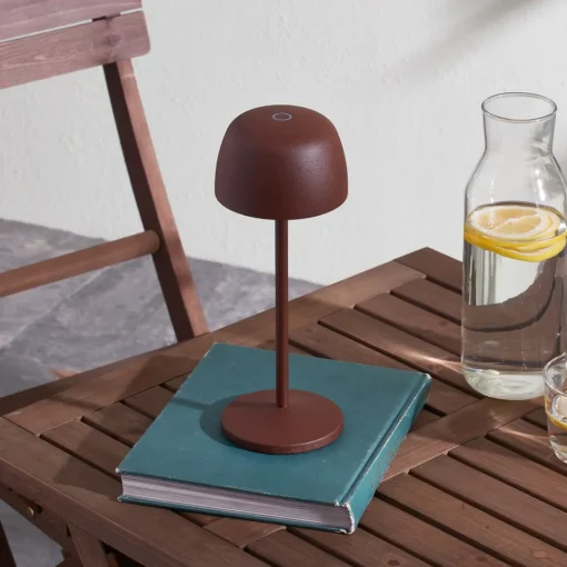 Lindby LED-bordlampe Arietty, brun, dimbar, IP65 New