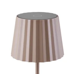 Lindby LED-bordlampe med batteri Esali, beige, metall, IP65 New