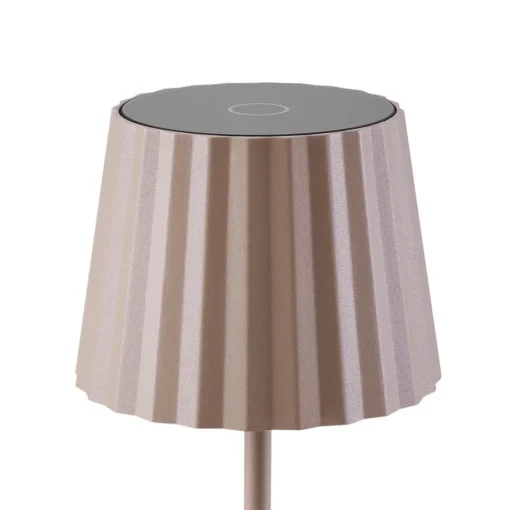 Lindby LED-bordlampe med batteri Esali, beige, metall, IP65 New