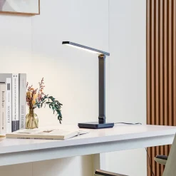 Lindby LED-bordlampe Rylas, svart, USB, CCT Online