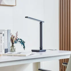Lindby LED-bordlampe Rylas, svart, USB, CCT Online