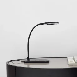 Lindby LED-bordlampe Siona svart CCT dimbar ladestasjon