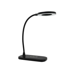 Lindby LED-bordlampe Siona svart CCT dimbar ladestasjon