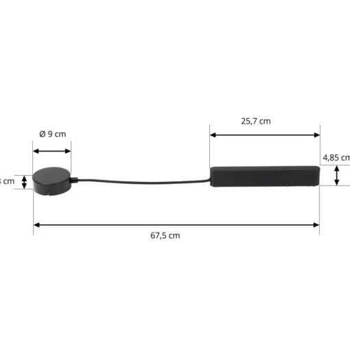 Lindby LED-driver Lumaro, svart, lengde 67,5 cm, 100W Hot