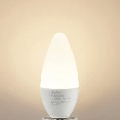 Lindby LED-mignonpære, E14, C35, 4,5 W, opal, 3 000 K Best