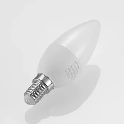 Lindby LED-mignonpære, E14, C35, 4,5 W, opal, 3 000 K Best