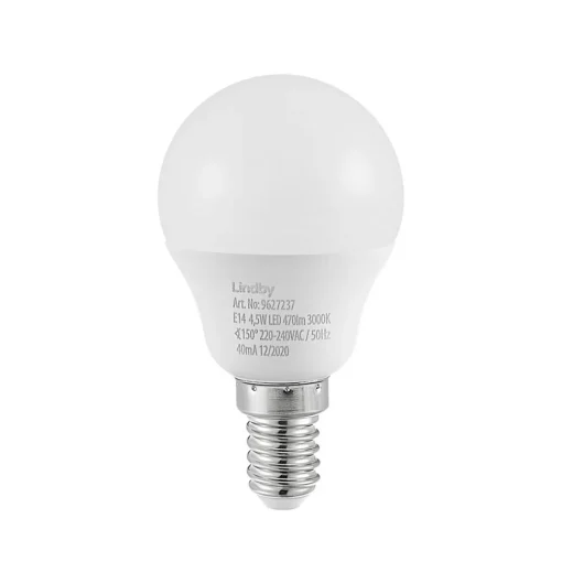 Lindby LED-pære E14 G45 4,5W 3000K opal sett med 3 stk Hot