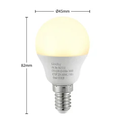 Lindby LED-pære E14 G45 4,5W 3000K opal sett med 3 stk Hot