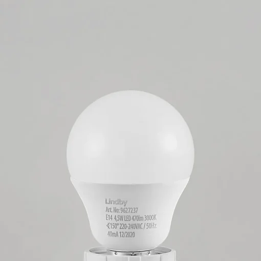 Lindby LED-pære E14 G45 4,5W 3000K opal sett med 3 stk Hot