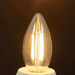 Lindby LED-pære, stearinlys, E14, 4W, klar, 2700K New