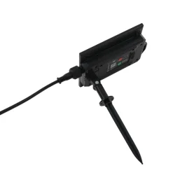 Lindby LED-solcellelampe Sabriel, buet, svart, aluminium, 3000K Outlet