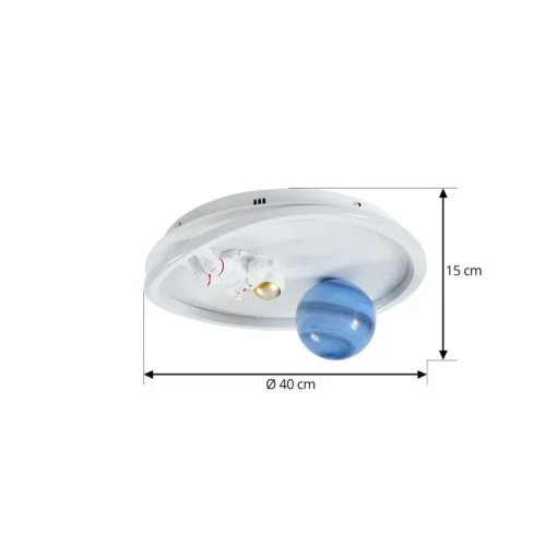 Lindby LED-taklampe Kosmo, 40 cm, hvit, metall, jord New