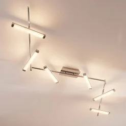 Lindby LED-taklampe Pilou, 6 lyskilder, dimbar, krom New