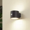 Lindby LED-vegglampe Amren, svart, ABS, sensor| Kommersiell Utebelysning|Solcellelamper Med Sensor