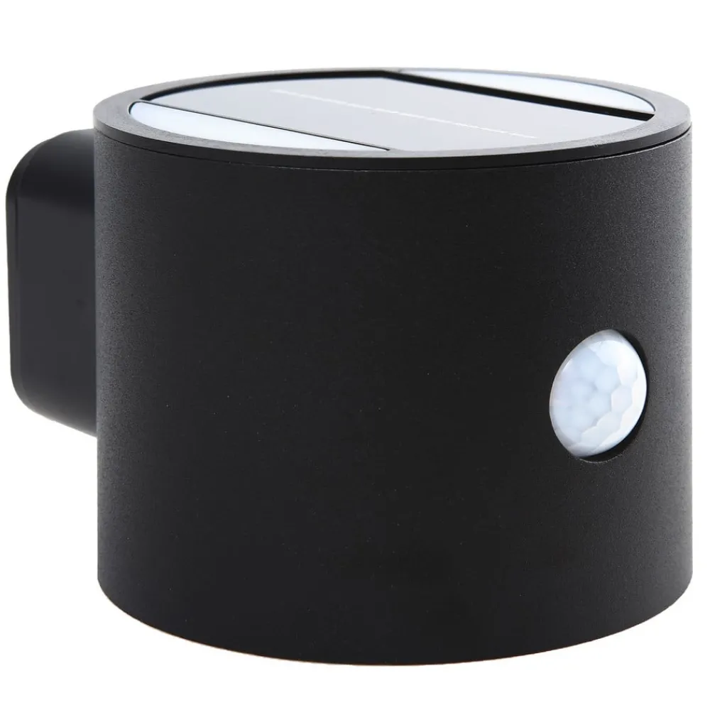 Lindby LED-vegglampe Amren, svart, ABS, sensor| Kommersiell Utebelysning|Solcellelamper Med Sensor