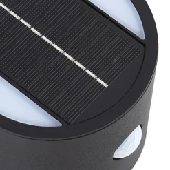 Lindby LED-vegglampe Amren, svart, ABS, sensor| Kommersiell Utebelysning|Solcellelamper Med Sensor