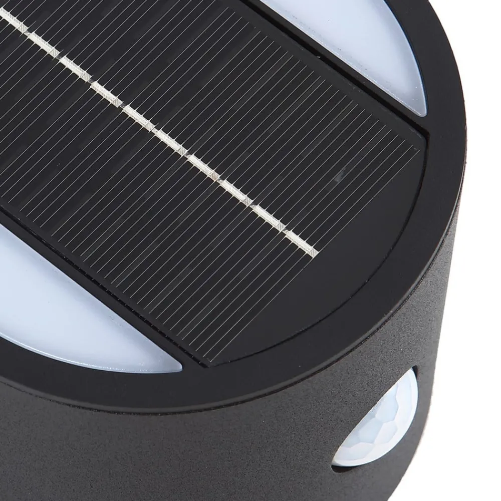 Lindby LED-vegglampe Amren, svart, ABS, sensor| Kommersiell Utebelysning|Solcellelamper Med Sensor