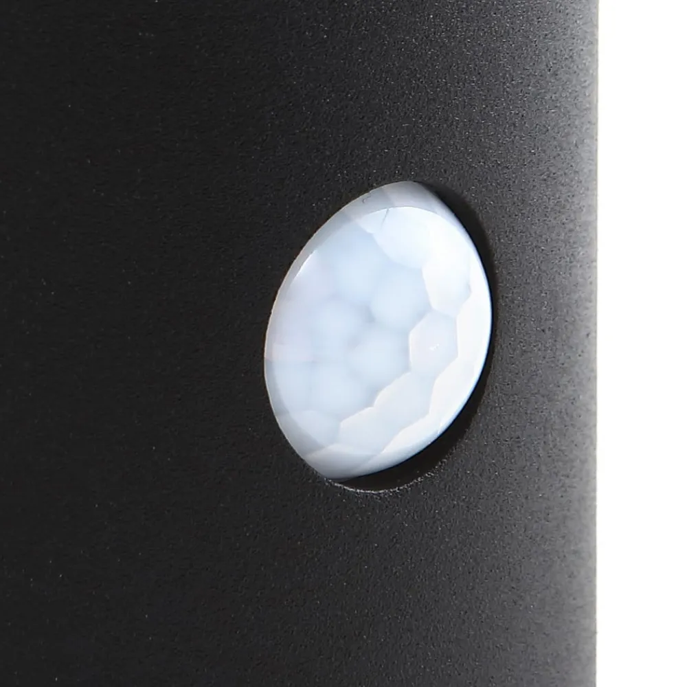 Lindby LED-vegglampe Amren, svart, ABS, sensor| Kommersiell Utebelysning|Solcellelamper Med Sensor