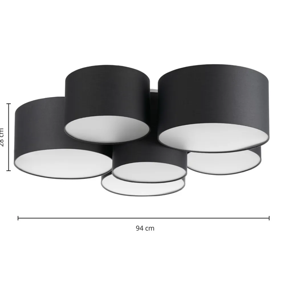 Lindby Maureka taklampe, 94 cm, 6 lyskilder, tekstil Clearance