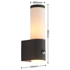 Lindby Okari utendørs vegglampe med sensor, rett| Vegglamper Med Sensor|Utebelysning Med Sensor