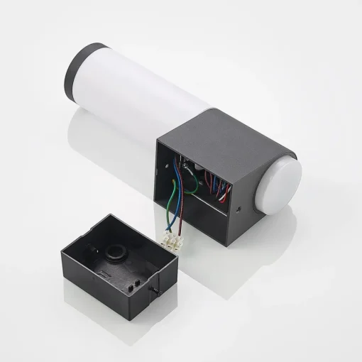 Lindby Okari utendørs vegglampe med sensor, rett| Vegglamper Med Sensor|Utebelysning Med Sensor